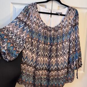 Roz &Ali Blouse 2X 3/4 Sleeve